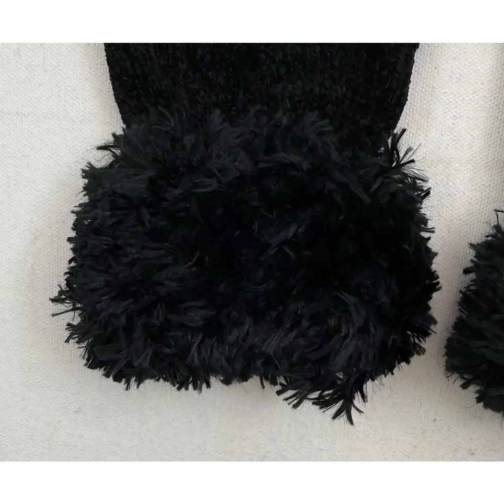 Cejon knit gloves soft and faux fur trim‎ o/s